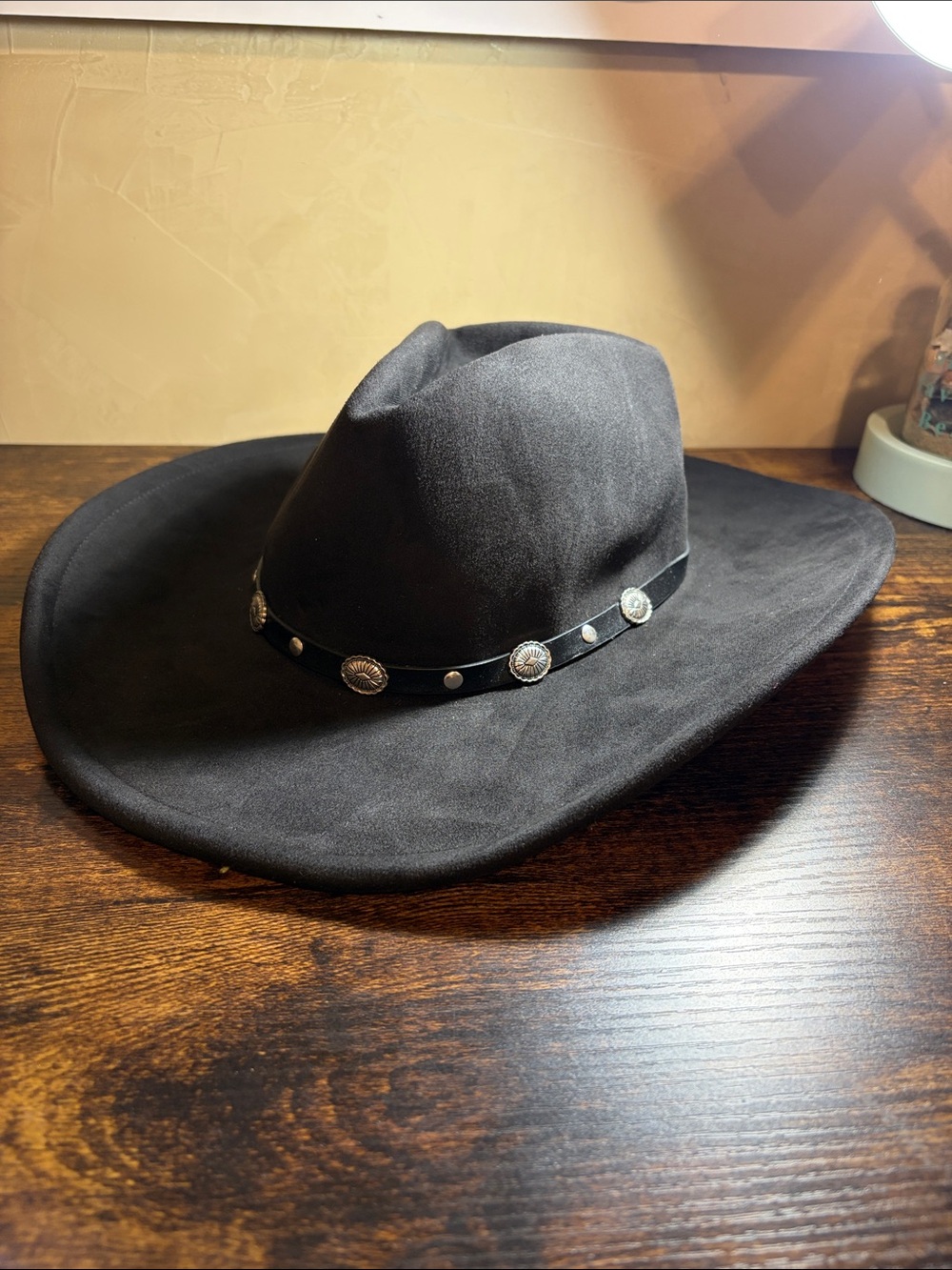Universal Thread Black Western-Style Hat with Concho Band